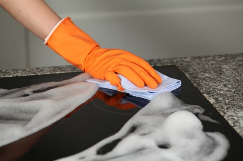 Professional deep cleaning of a bathroom at the end of tenancy
