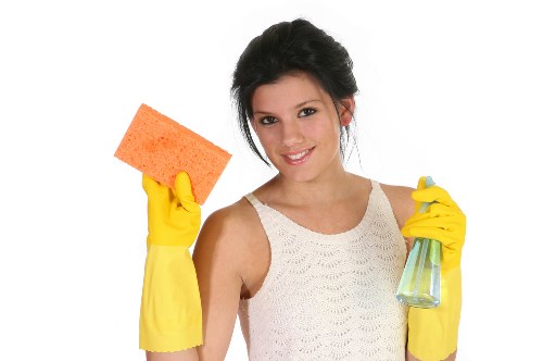 Local cleaning team working in a retail or office space in Chiswick