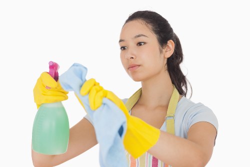 Local cleaner maintaining a Chiswick apartment and hallway