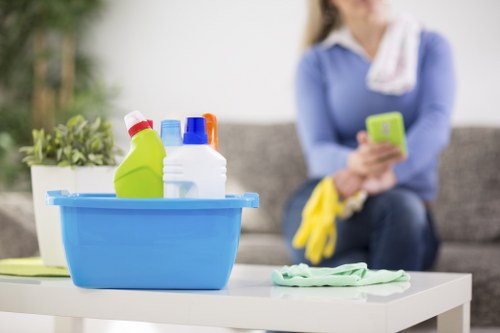 Detailed post-construction cleaning in Chiswick for a renovated kitchen and fitted cabinets