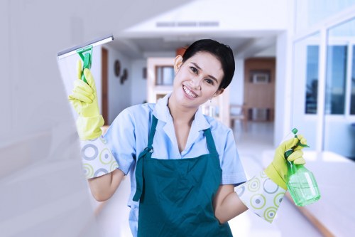 Carpet cleaning specialist completing a risk-assessed job in Chiswick